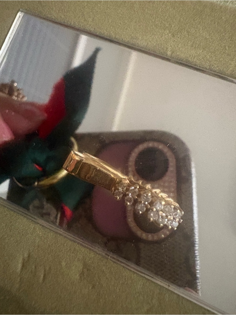 Real Gold solid not hollow pendant sparkly Natural .60 diamonds.